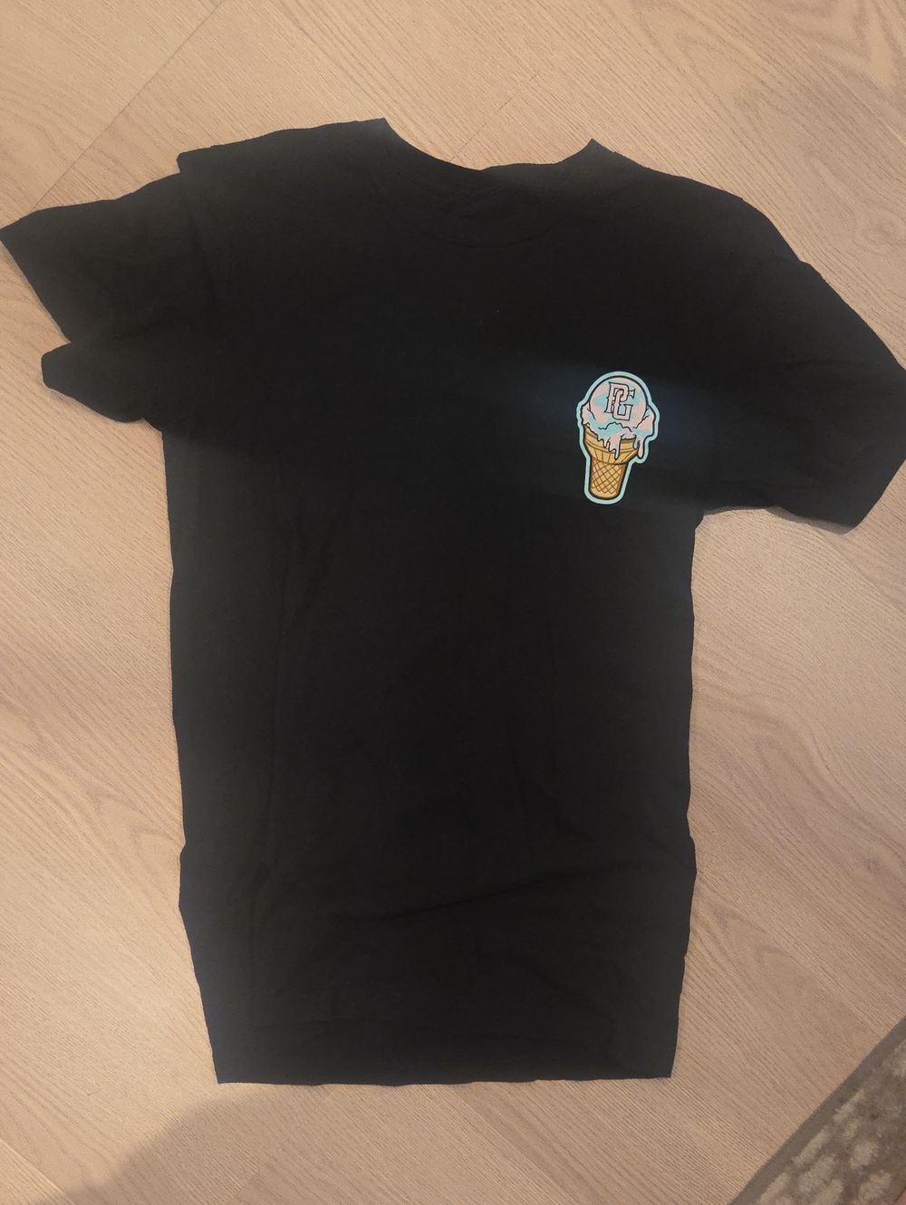 PG Perfect Game Men's Black Drip Short-Sleeve Tee with Ice Cream Design